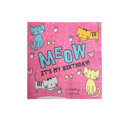 Wholesale 30 Pack Of Kitten Birthday Party Napkins - (Case of 24)