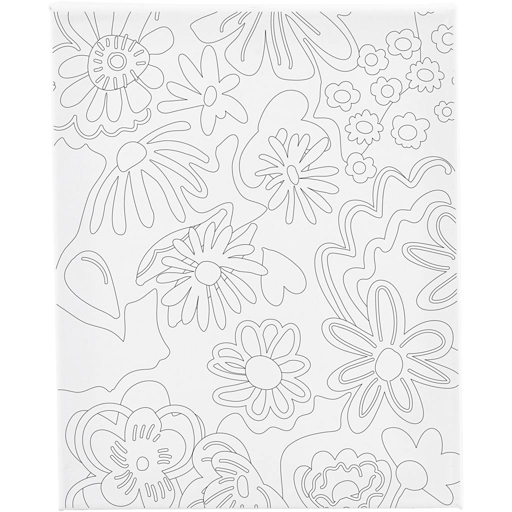 Flower Colour-In Canvas Kit