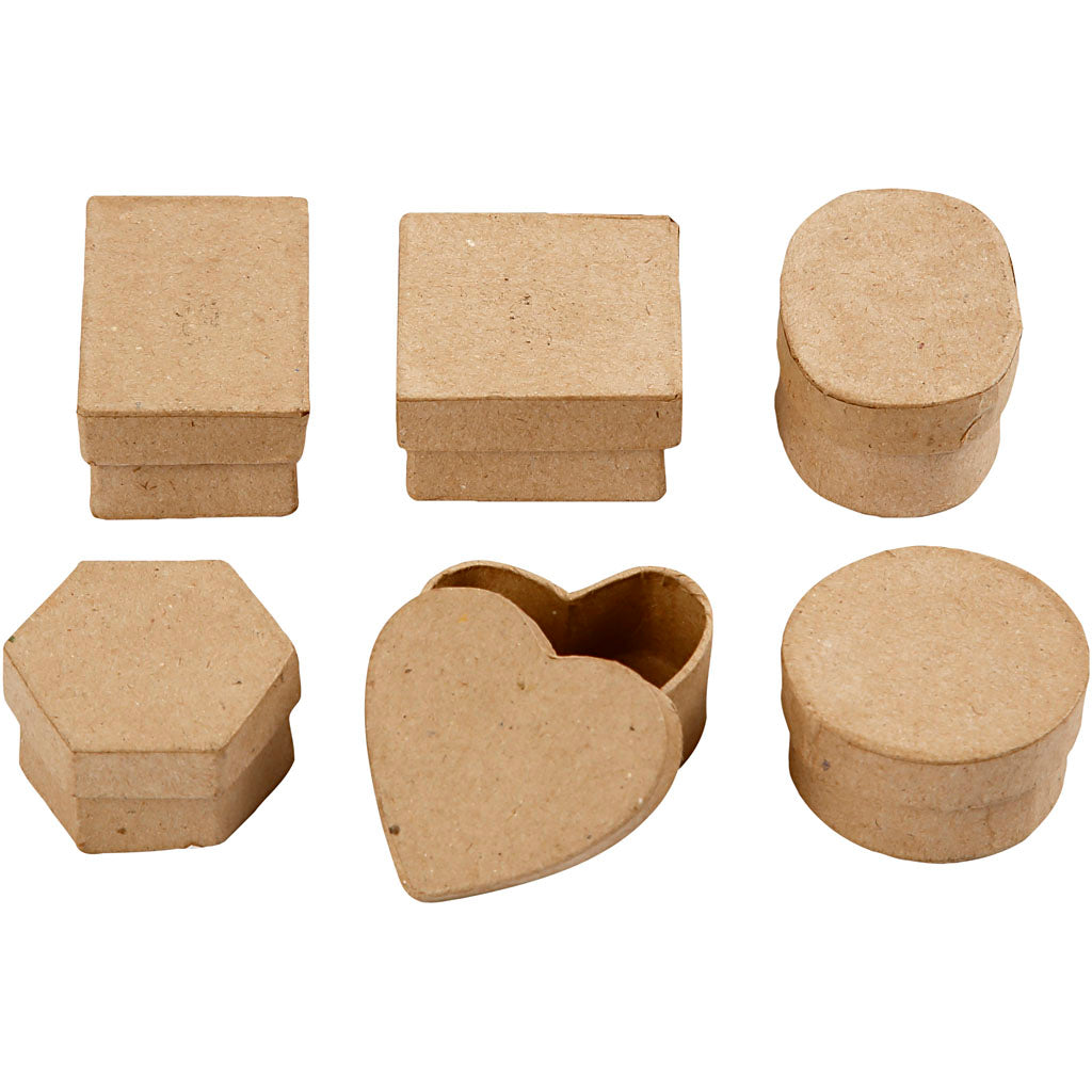 Paper Mache Boxes - 6 Pack