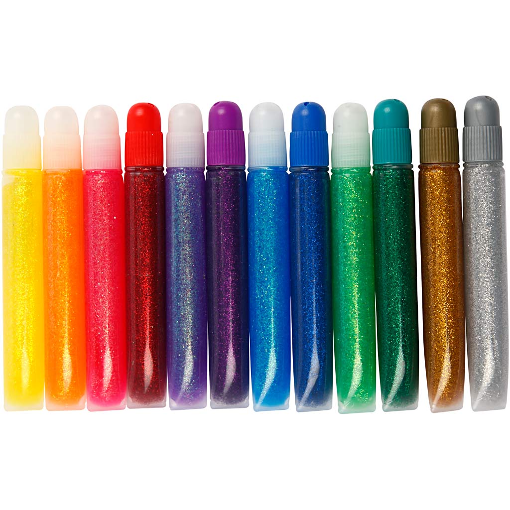 Glitter Glue Pens - 12 Pack