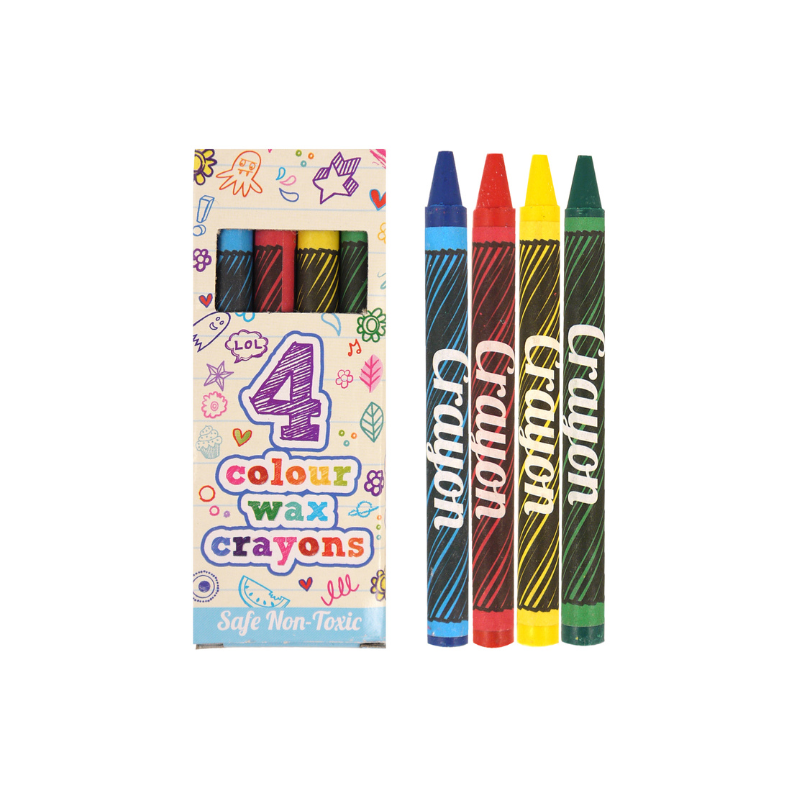 4 Pack Of Colour Wax Crayons – PoundFun™