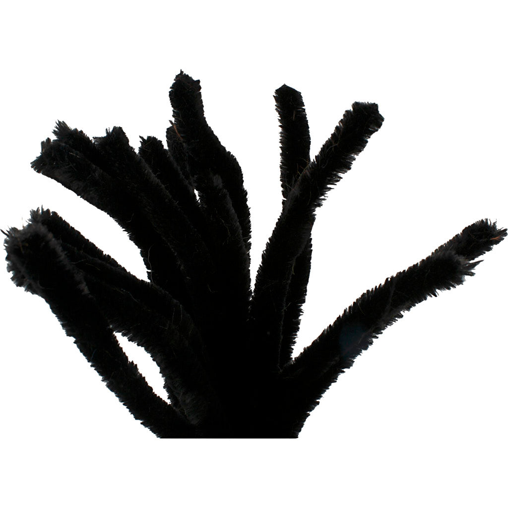 Black Pipe Cleaners - 15 Pack 30cm x 15mm