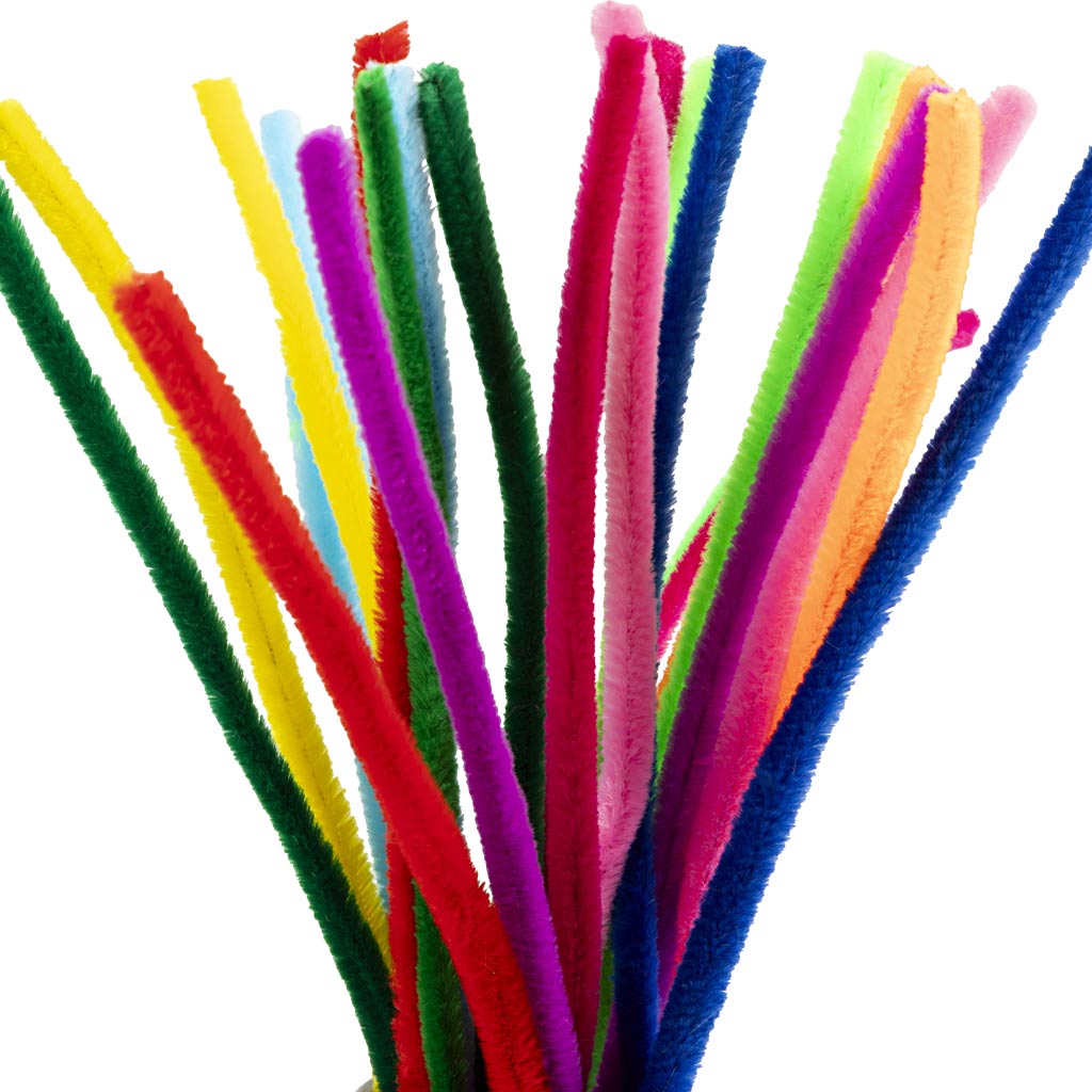Assorted Colours Pipe Cleaners - 25 Pack 30cm x 9mm