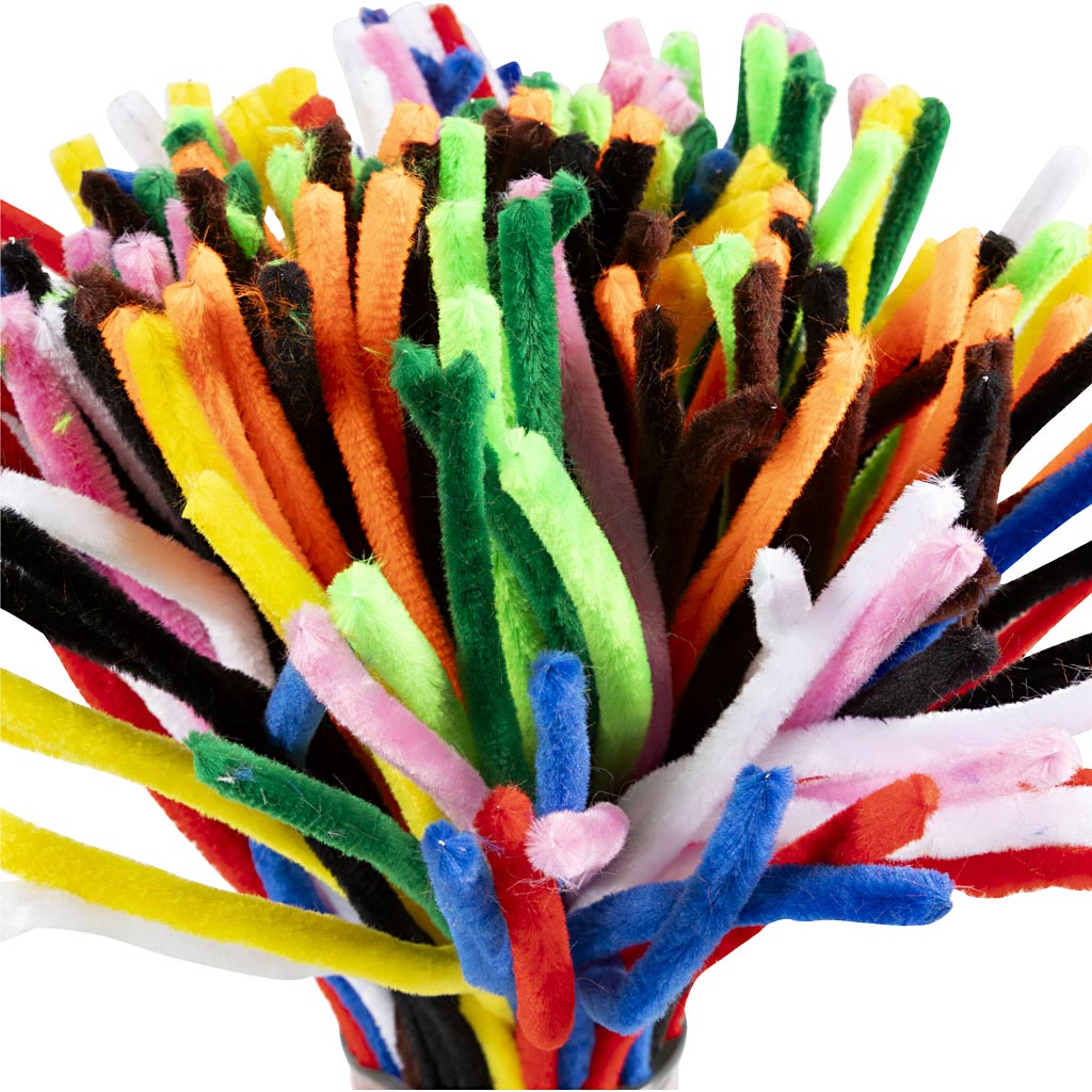 Assorted Colours Pipe Cleaners - 200 Pack 30cm x 9mm