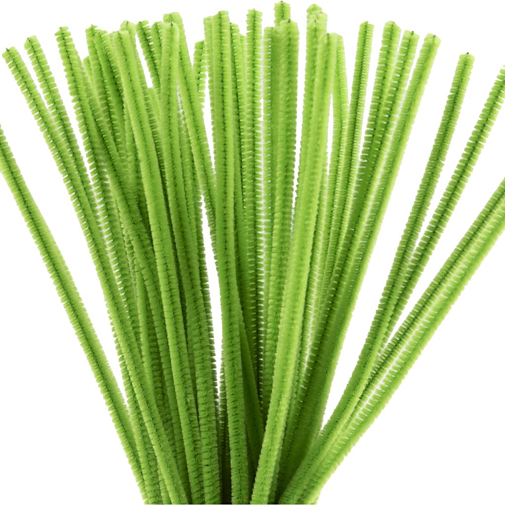Leaf Green Pipe Cleaners - 50 Pack 30cm x 6mm