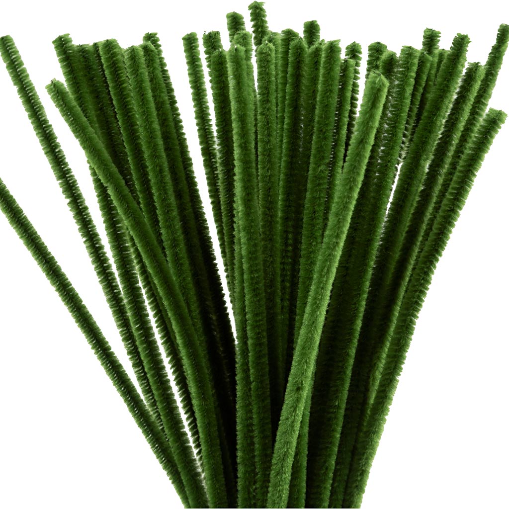 Fir Green Pipe Cleaners - 50 Pack 30cm x 6mm