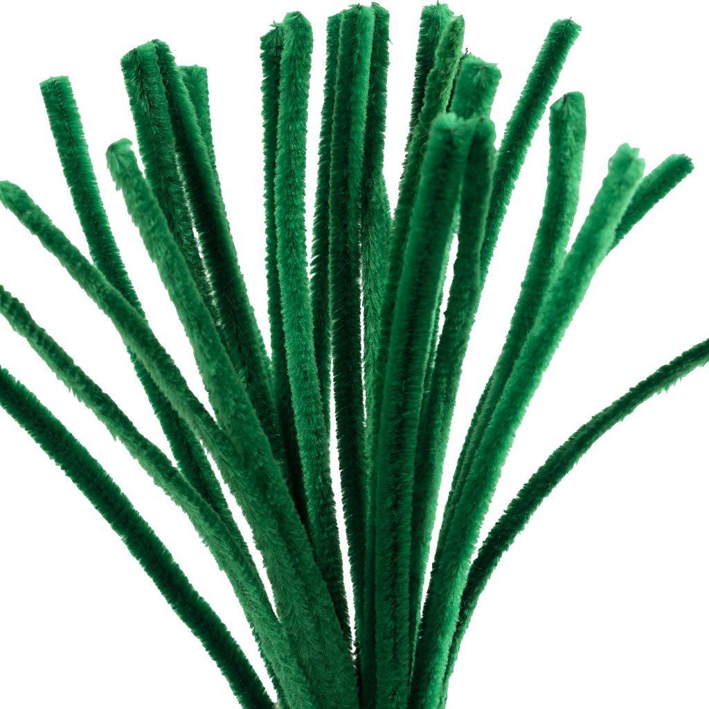 Dark Green Pipe Cleaners - 25 Pack 30cm x 9mm