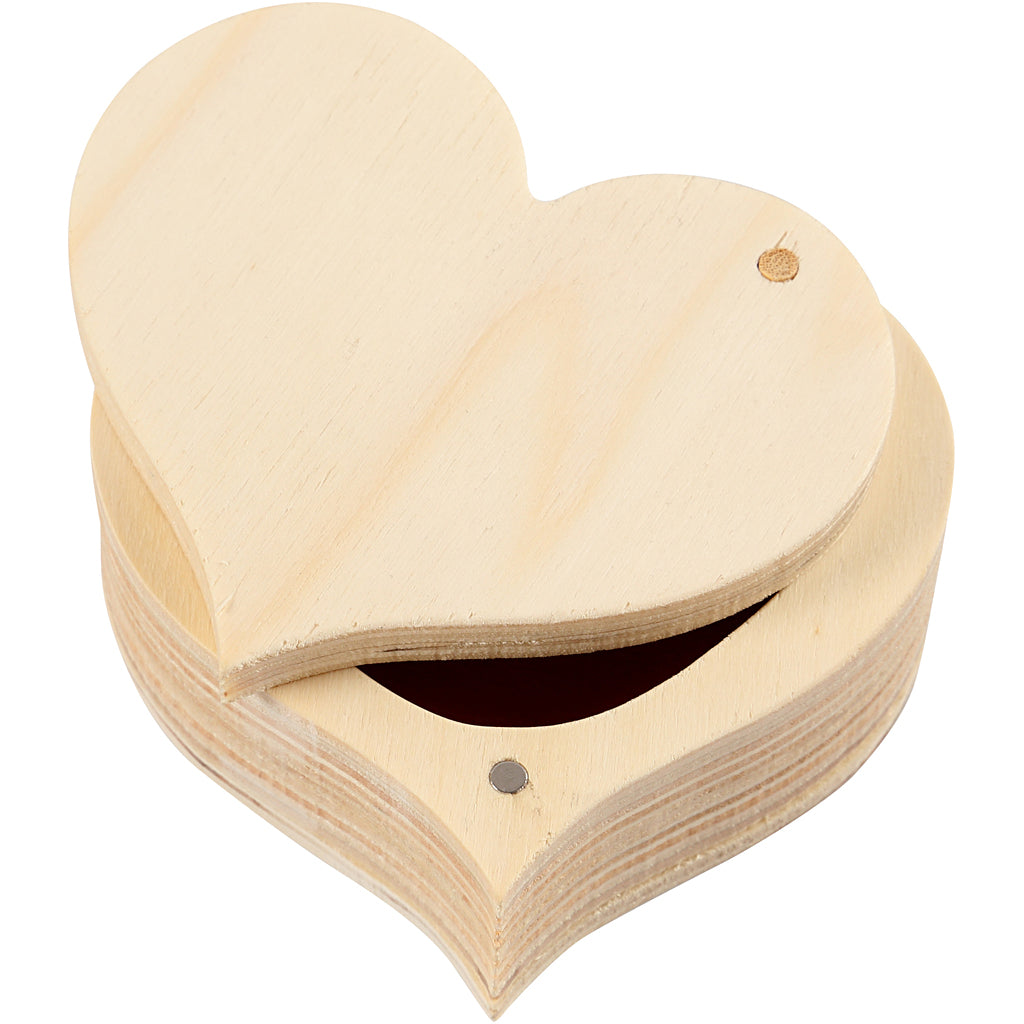Mini Heart Shaped Wooden Box