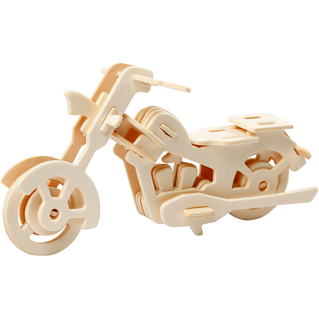 Motorbike Wooden 3D Construction Figures Toy Craft Kit