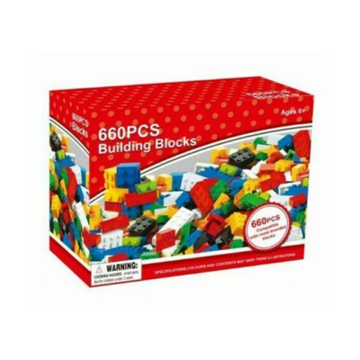Wholesale Building Blocks Assorted Size & Colours 660 Piece Set - (Case of 6)