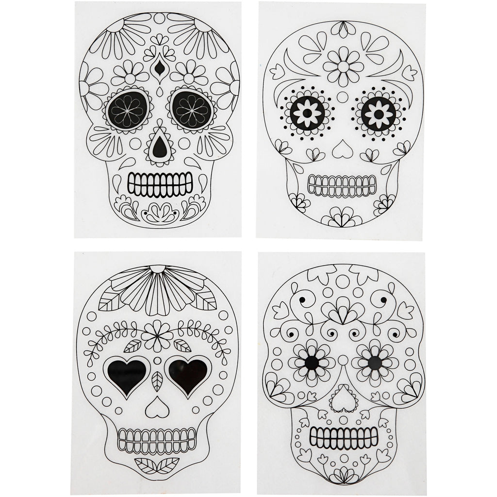 Skull Shrink Plastic Sheets Matt Transparent - 4 Pack