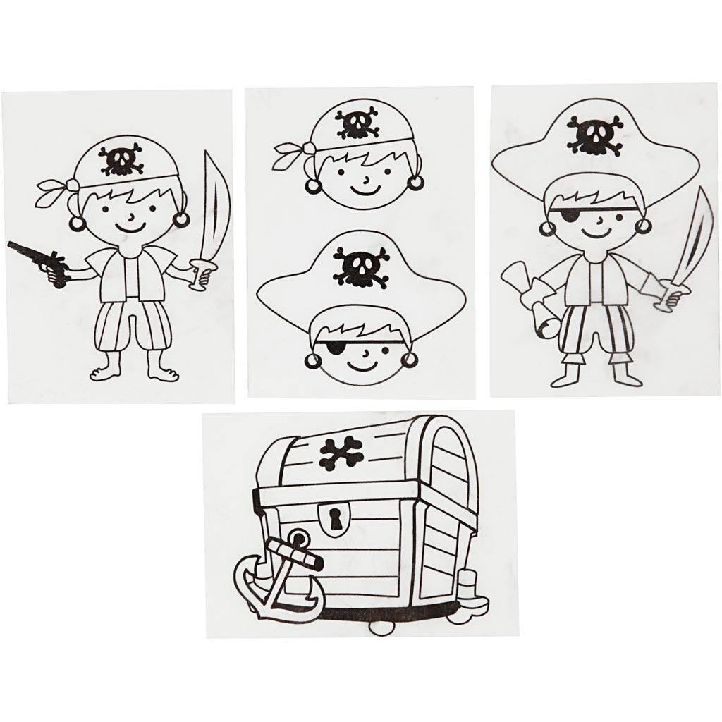 Pirate Matt Transparent Shrink Plastic Sheets Craft Kit - 4 Pack