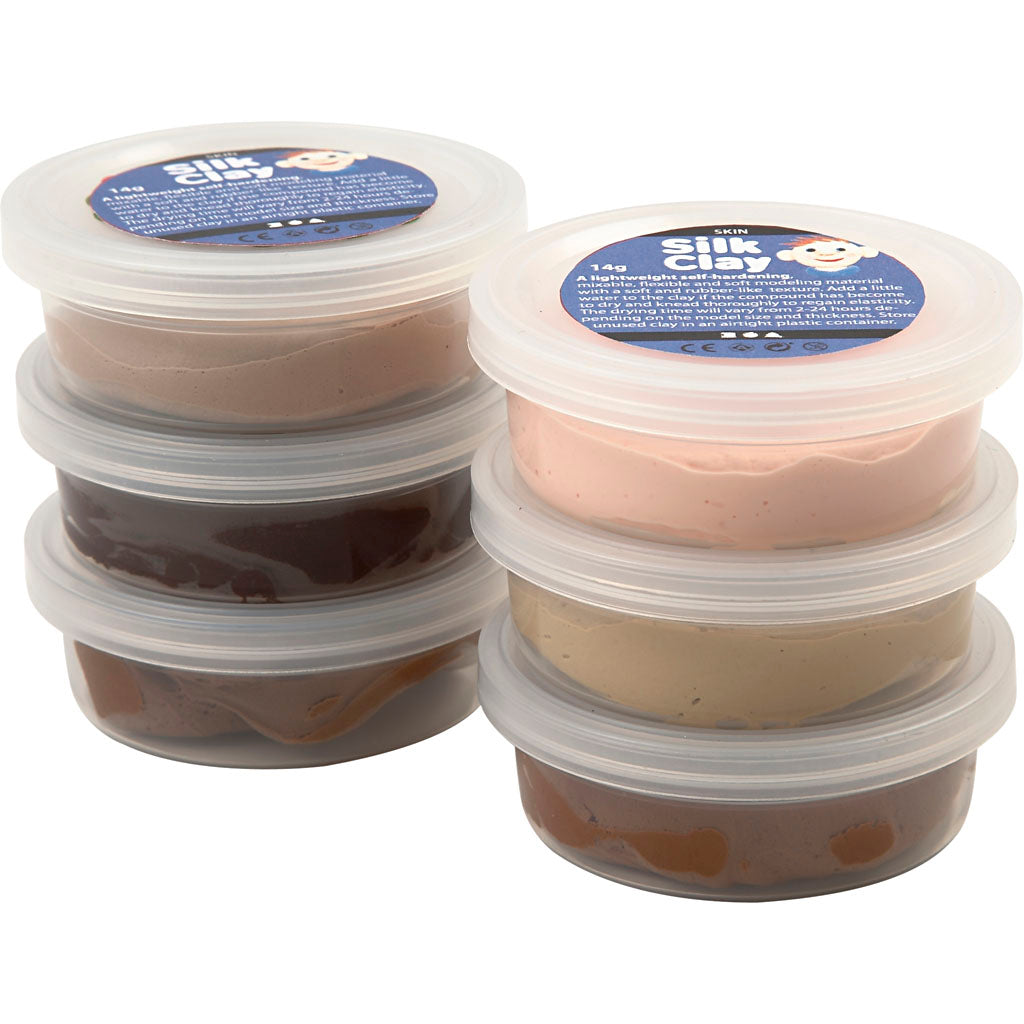 Skin Colours Silk Clay Tubs - 14g 6 Pack