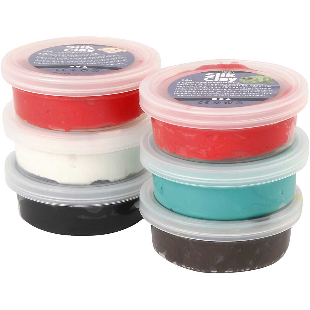 Christmas Colours Silk Clay Tubs - 14g 6 Pack