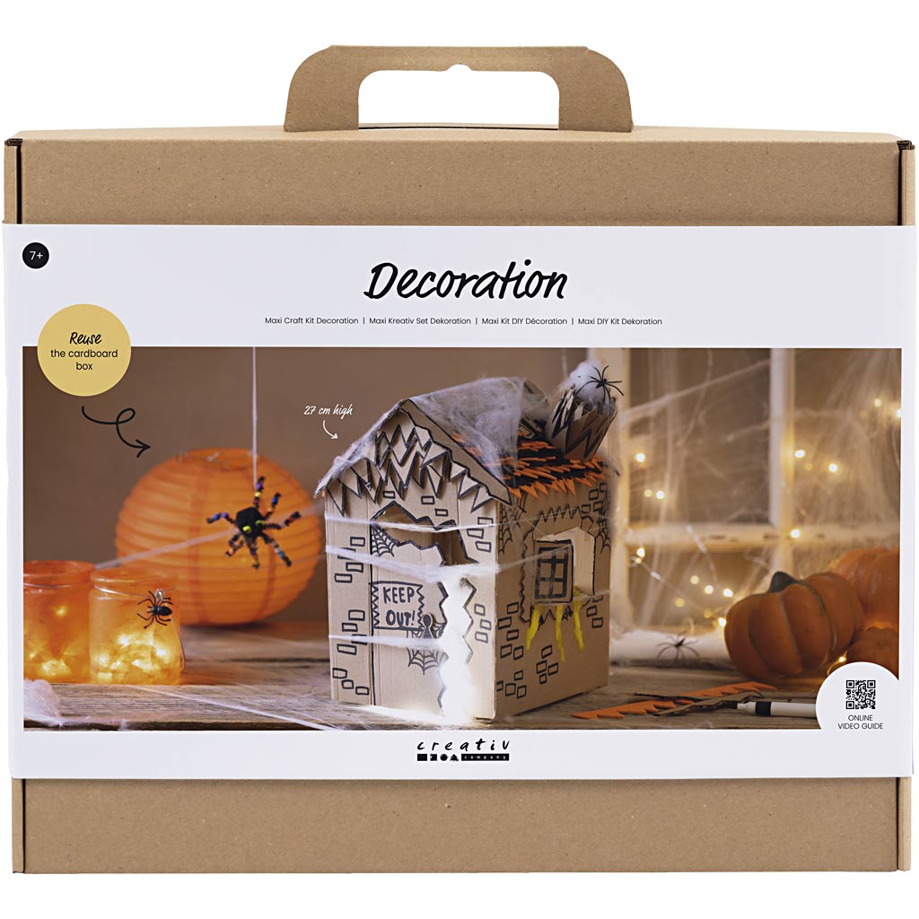 Halloween Haunted House Black Light Brown Orange Decoration Craft Kit