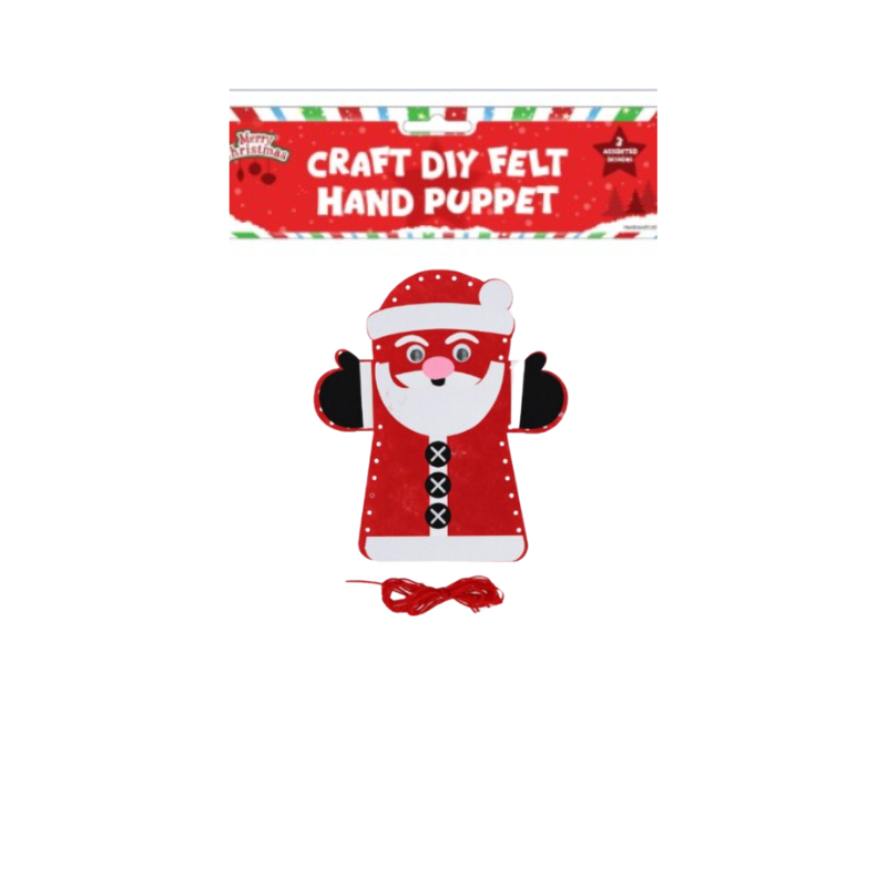 Wholesale Christmas Felt Hand Puppet - Santa - (Case of 44)