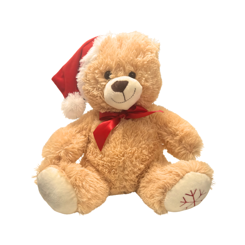 Christmas Teddy Bear With Santa Hat