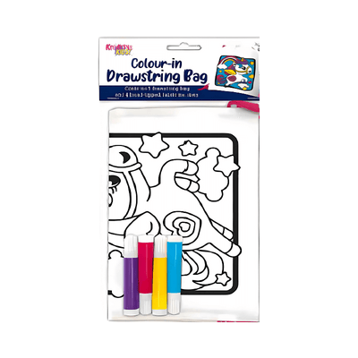 Wholesale Colour Your Own Drawstring Bag - Unicorn - (Case of 12)