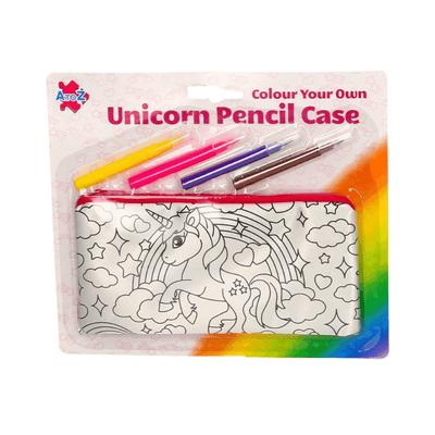 Wholesale Colour Your Own Magical Unicorn Pencil Case + 4 x Colouring Pens - (Case of 8)