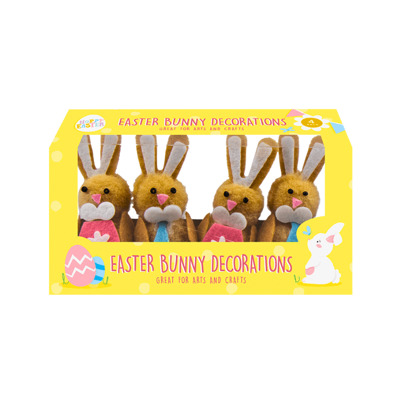 Wholesale Easter Bunny Decorations 4 Pack - (Case of 24)