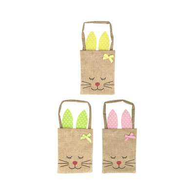 Wholesale Easter Rabbit Hessian Bag - (Case of 12)