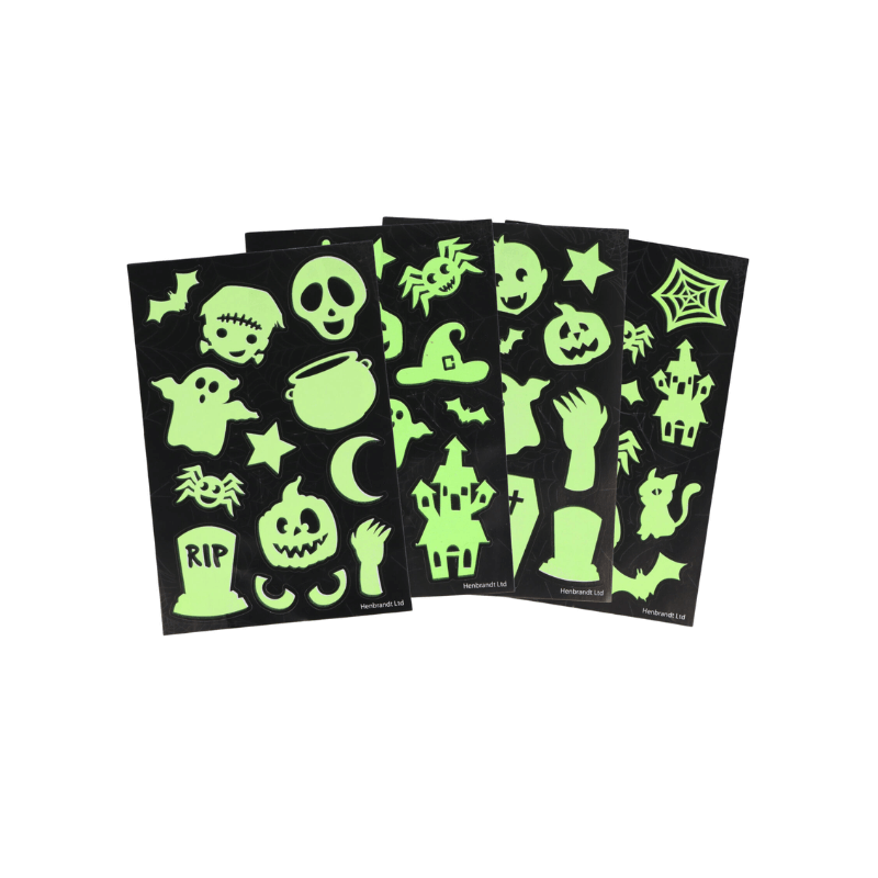 Wholesale Glow In The Dark Halloween Sticker Sheets - (CDU of 120)