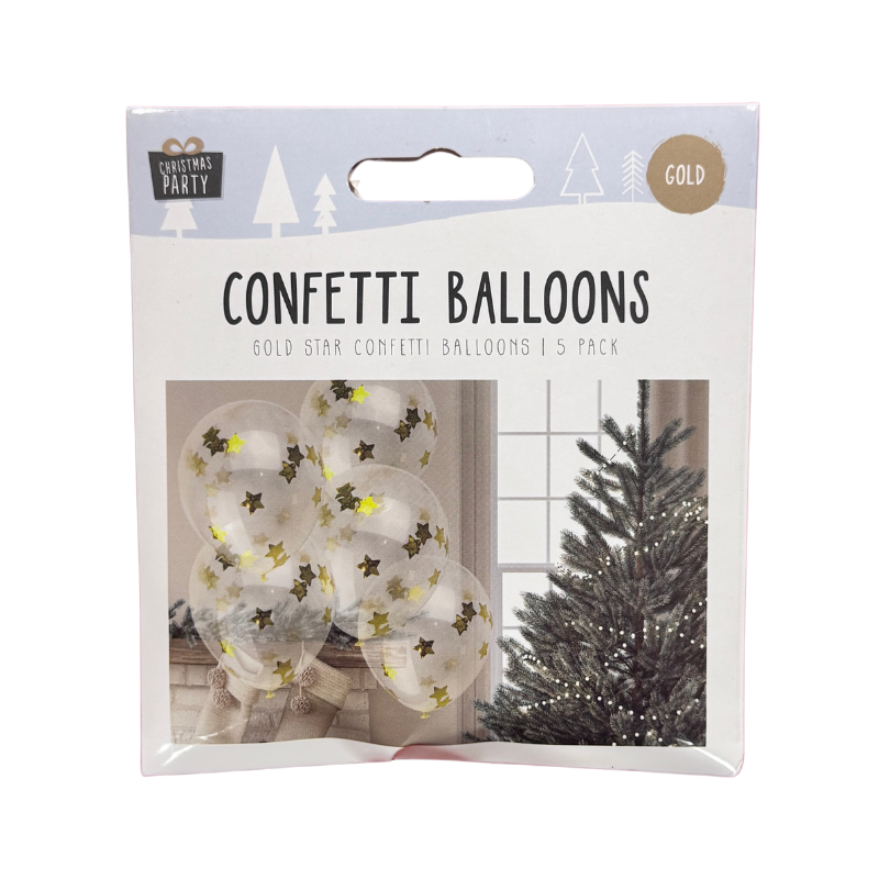 Gold Confetti Star Balloons
