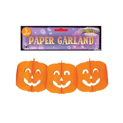 Wholesale Halloween Paper Garland - Pumpkin - (Case of 12)
