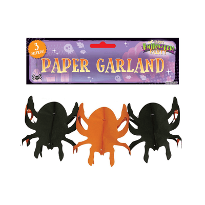 Wholesale Halloween Paper Garland - Spider - (Case of 12)