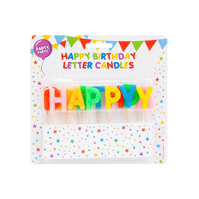 Wholesale Happy Birthday Letter Candles - (Case of 16)