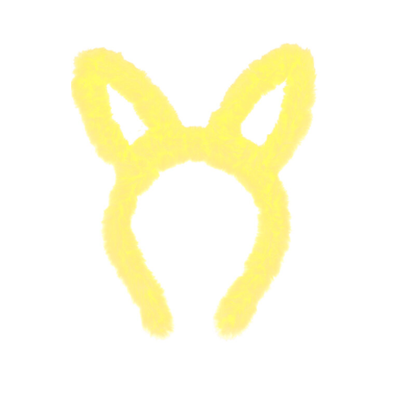 Kids Yellow Furry Bunny Ears Headband