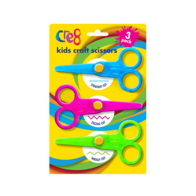 Wholesale Kids Craft Scissors 3 Pack - (Case of 12)