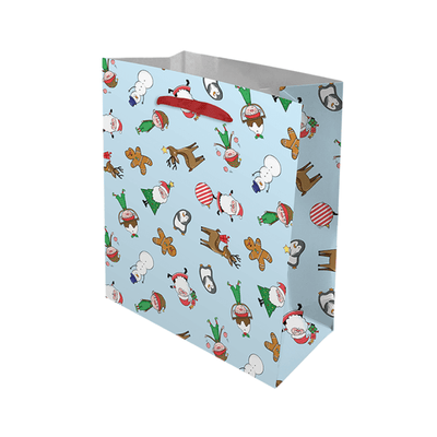 Wholesale Medium Christmas Gift Bag - Christmas Characters - (Case of 24)
