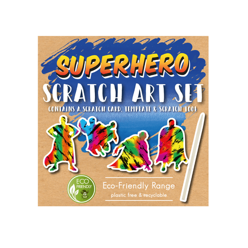 Wholesale Mini Eco-Friendly Superhero Scratch Art Set - (CDU of 108)