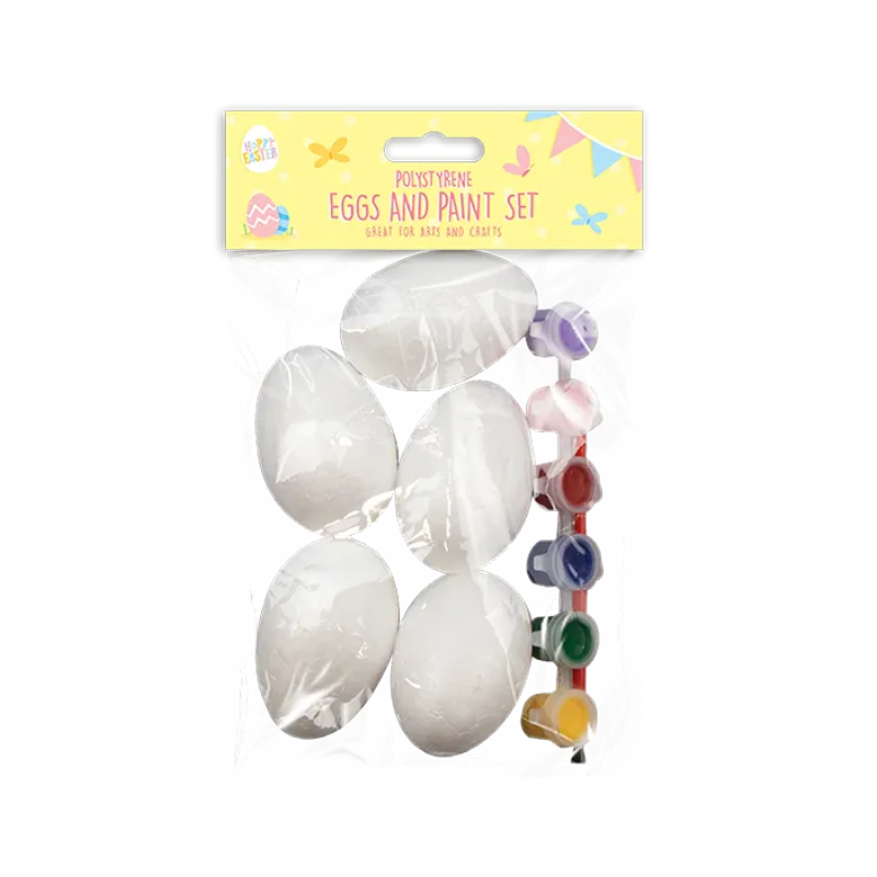 Wholesale Easter Polystyrene Eggs And Paint Set - (Case of 24)