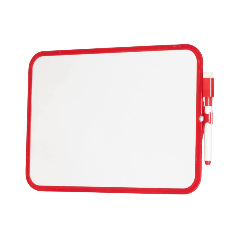 Red Dry-Erase Whiteboard With Marker & Rubber