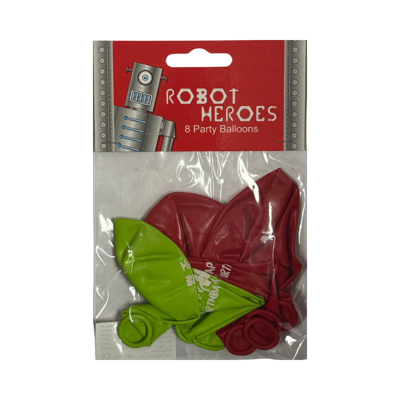 Robot Heroes Balloons - 8 Pack