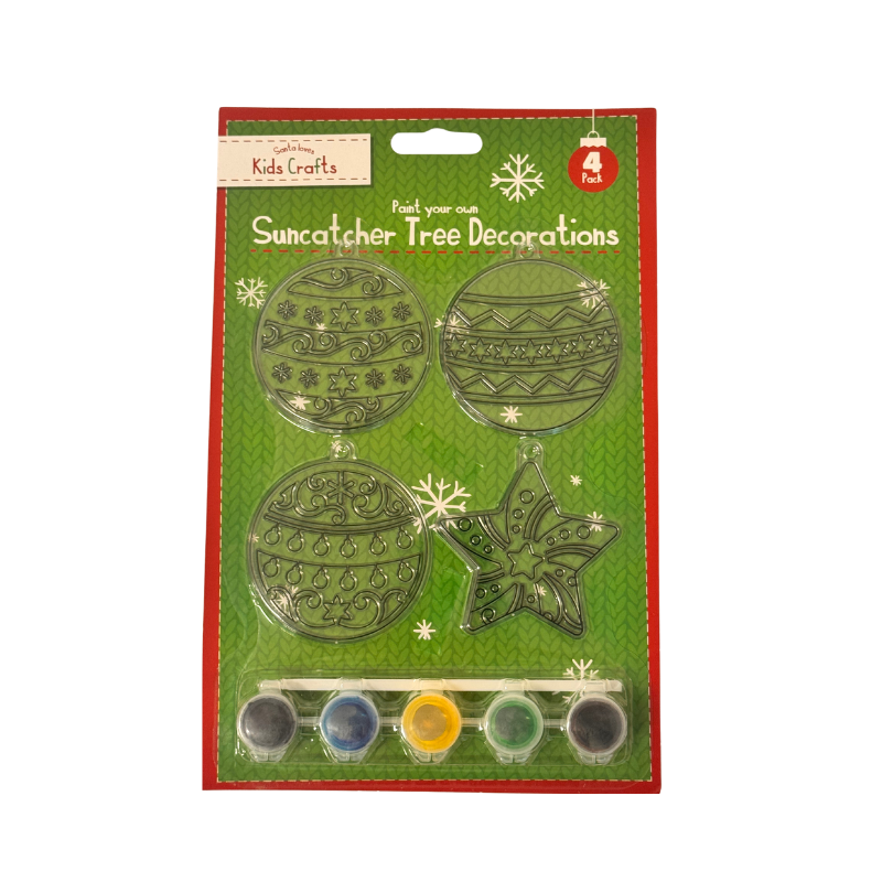 Paint Your Own Christmas Tree Sun Catcher Decorations with Paint Set