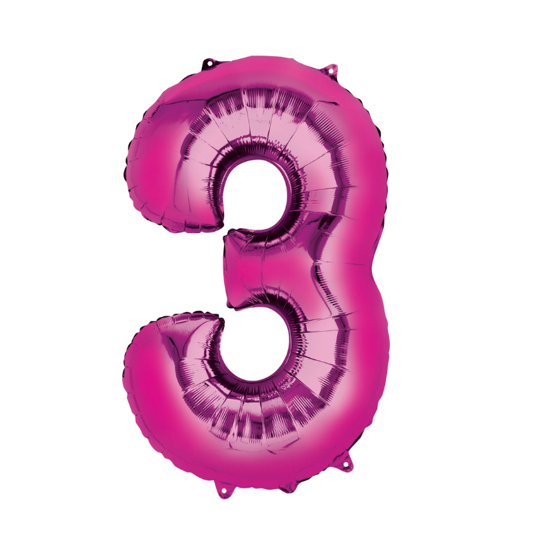 Wholesale Large 34" Pink Super Shape Foil Balloon - 3 - (Case of 8)