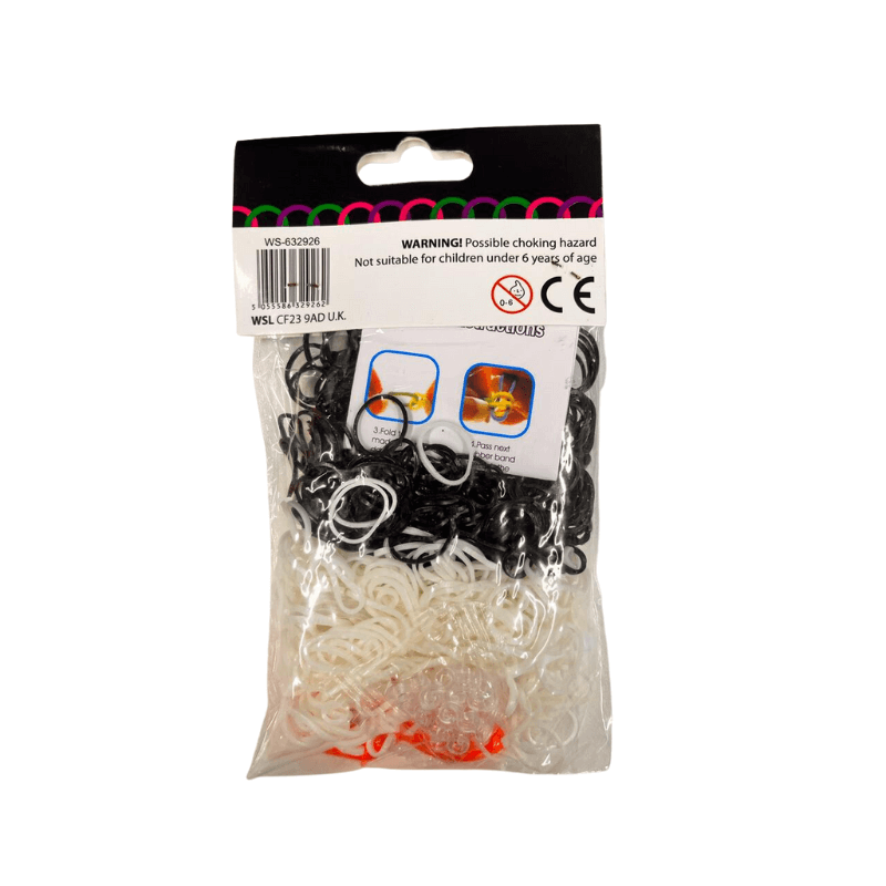 600 BLACK & WHITE LOOM BANDS