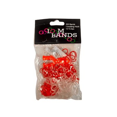 Wholesale 600 Red and Clear Loom Bands - (Case of 24)