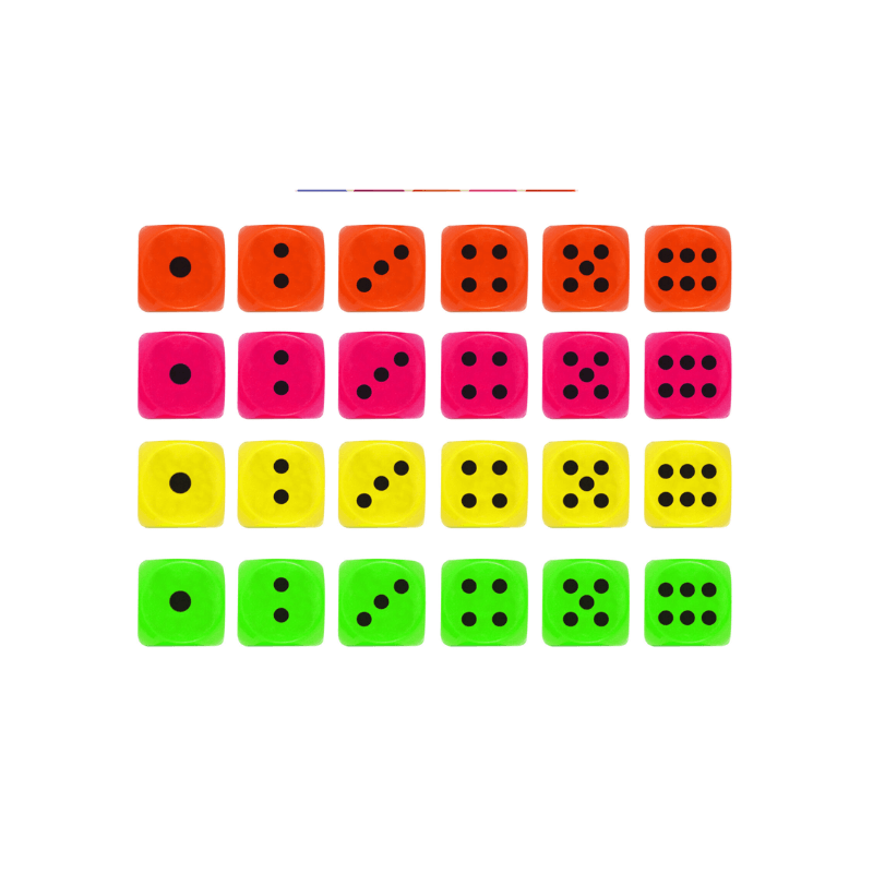 Wholesale Coloured Dice - (CDU of 125)