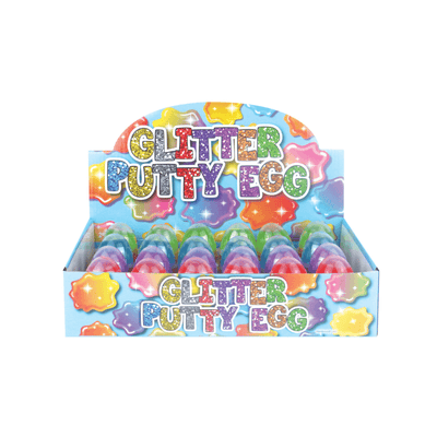 Wholesale Egg Amoeba Two Tone Glitter Putty - (CDU of 24)