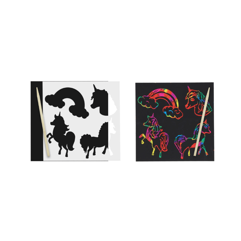 Wholesale Mini Eco-Friendly Unicorn Scratch Art Set - (CDU of 108)