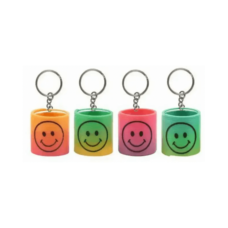 Wholesale Smiley Face Slinky Keyring - (CDU of 60)