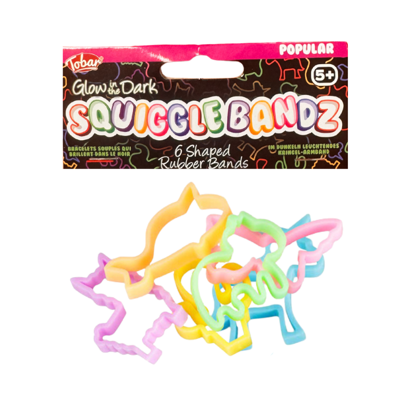 Wholesale Glow In The Dark Squiggle Bands - (CDU of 36)