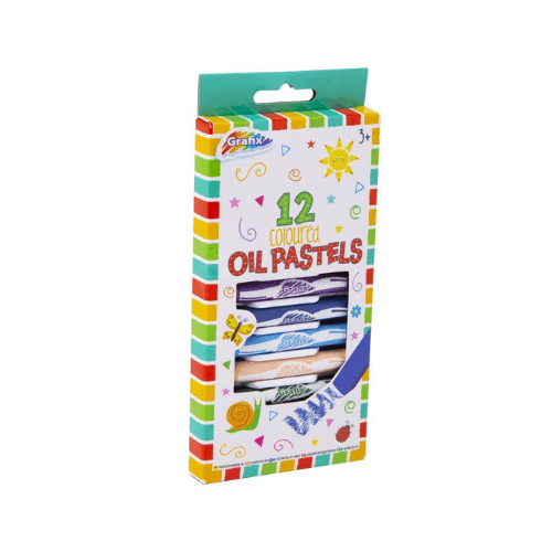 Wholesale Grafix 12 Coloured Oil Pastels - (CDU of 12)