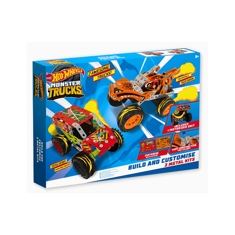 Hot Wheels Monster Trucks Build & Customise Kit - 2 Metal Kits