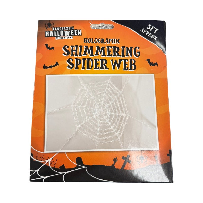 Halloween Holographic Shimmering Cobweb Decoration 5ft