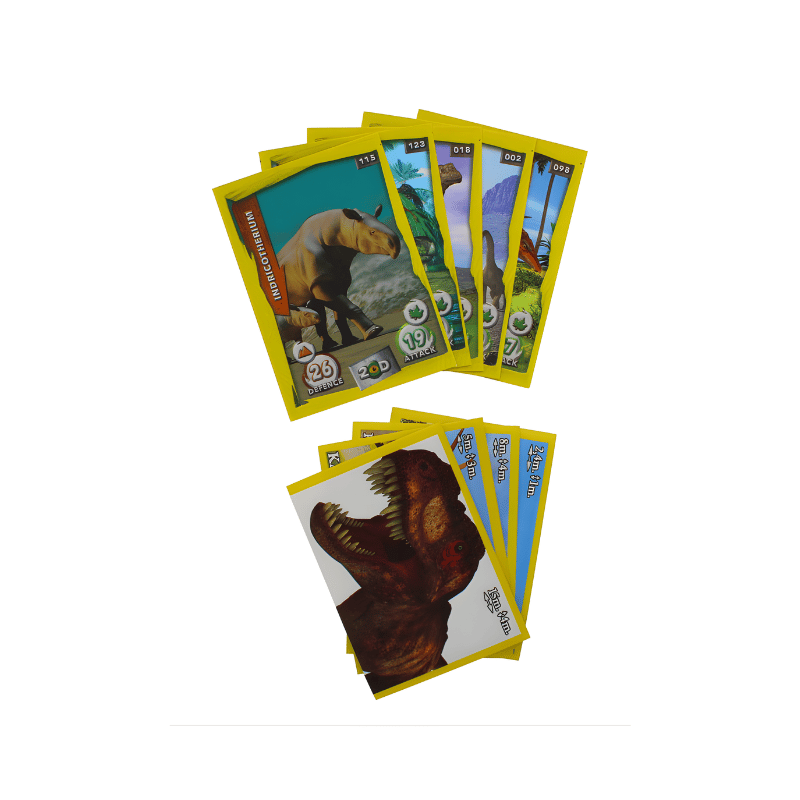 Dinosaur Trading Cards + 4 Stickers